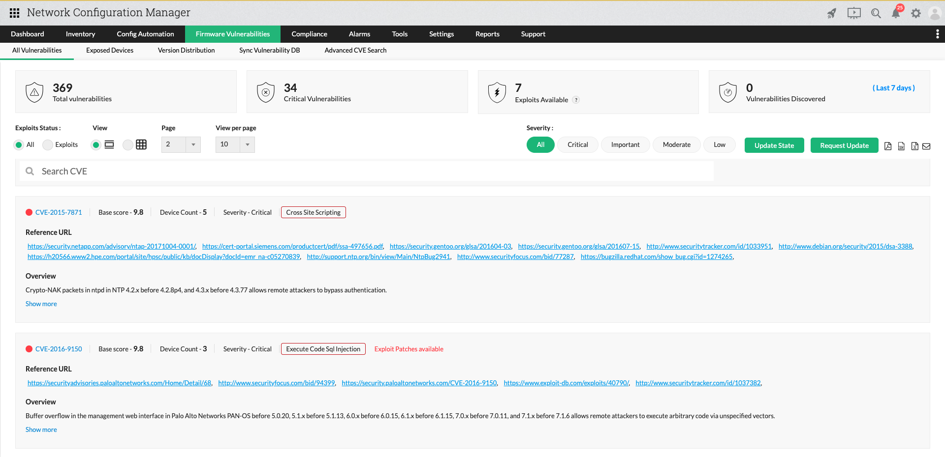 NCM Firmware Vulnerability Management